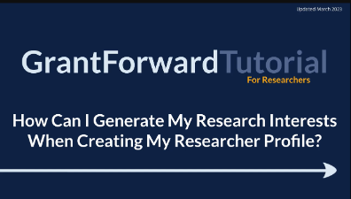 GrantForward Updating Your Research Interests cover